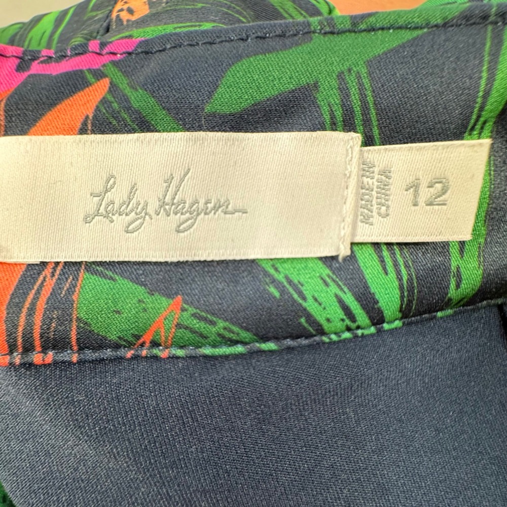 Lady Hagen Skort Womens 12 Tropical Floral Scalloped Hem Golf Tennis Preppy - Picture 2 of 11